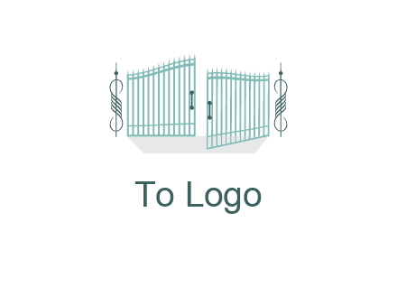 ornamental open gate icon