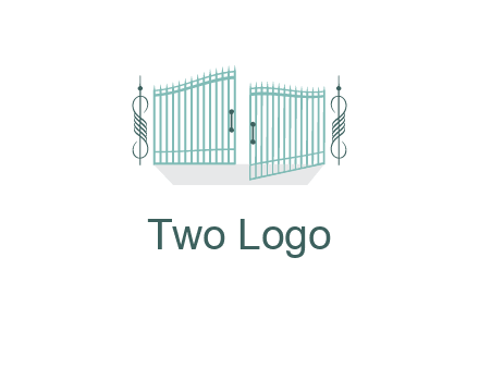 ornamental open gate icon