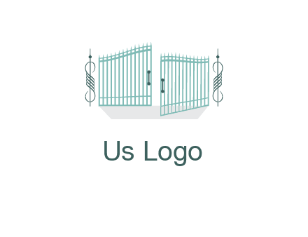 ornamental open gate icon