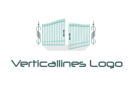 ornamental open gate icon