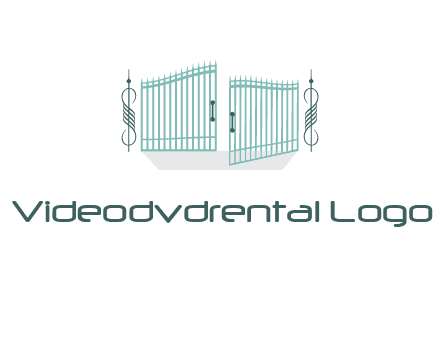 ornamental open gate icon
