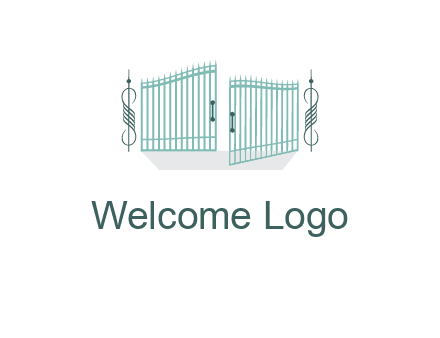 ornamental open gate icon