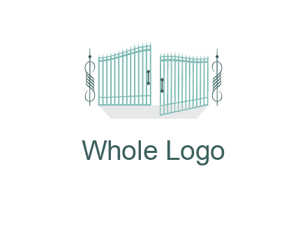 ornamental open gate icon