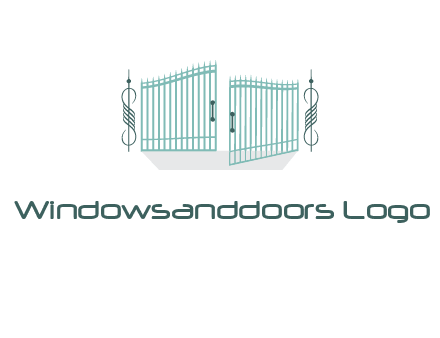 ornamental open gate icon