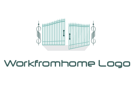 ornamental open gate icon