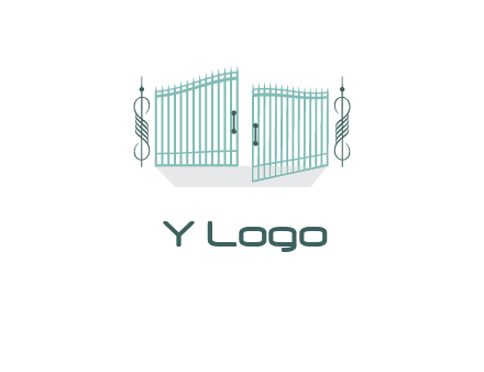 ornamental open gate icon