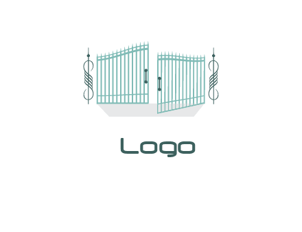 ornamental open gate icon