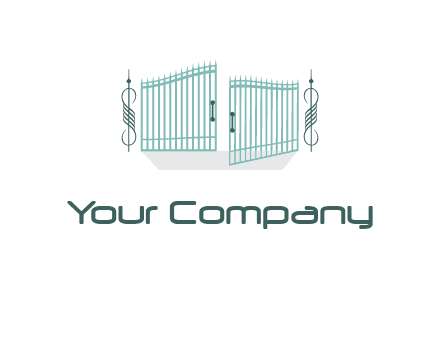 ornamental open gate icon