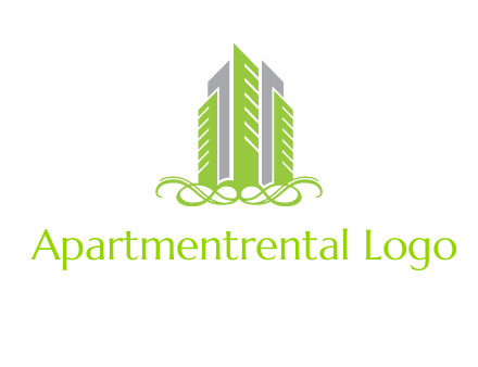skyline on ornament vector