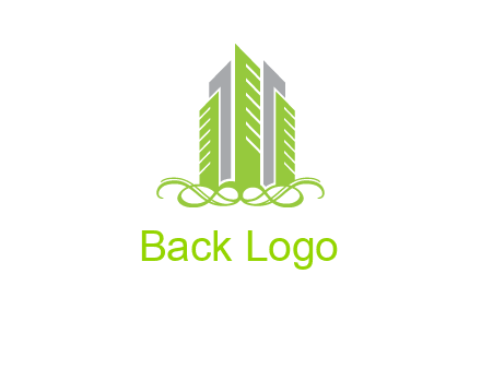 skyline on ornament vector
