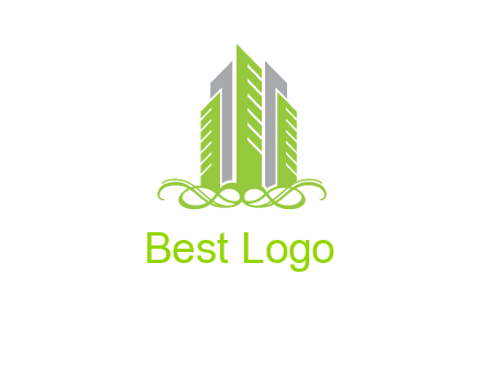 skyline on ornament vector