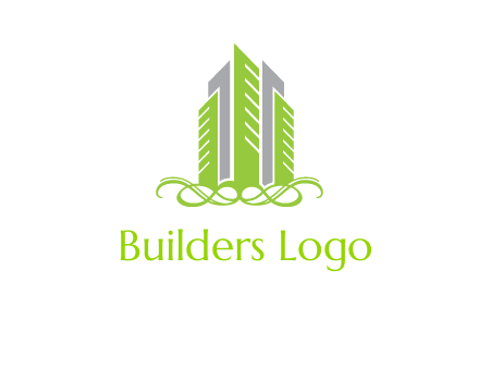 skyline on ornament vector