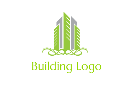 skyline on ornament vector
