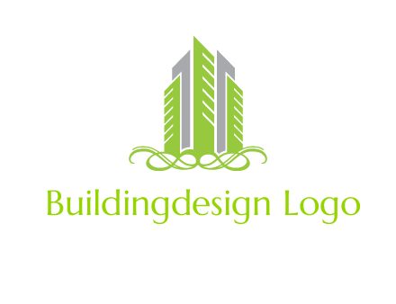 skyline on ornament vector