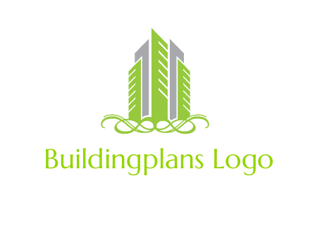 skyline on ornament vector