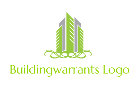 skyline on ornament vector