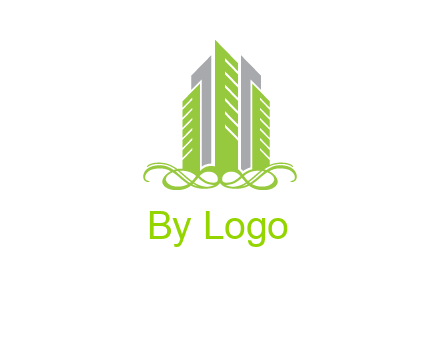 skyline on ornament vector