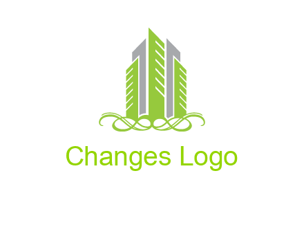 skyline on ornament vector