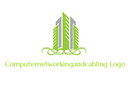 skyline on ornament vector