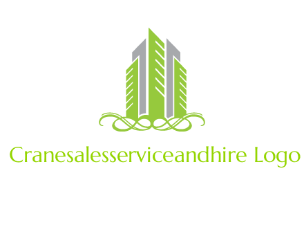 skyline on ornament vector