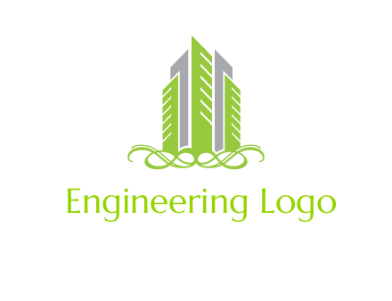 skyline on ornament vector