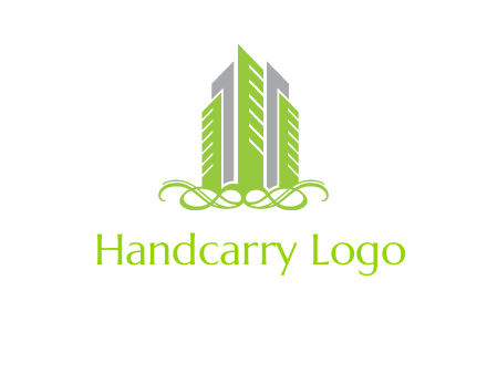 skyline on ornament vector