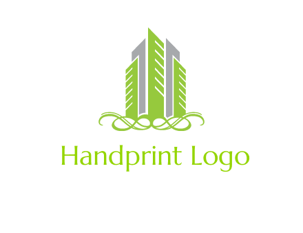 skyline on ornament vector