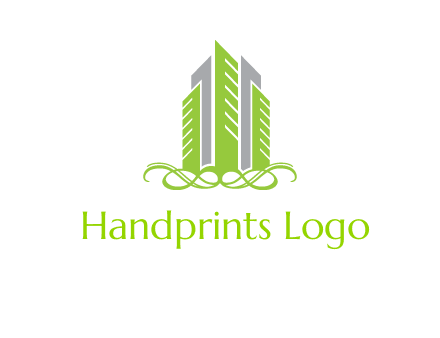 skyline on ornament vector