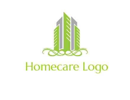 skyline on ornament vector