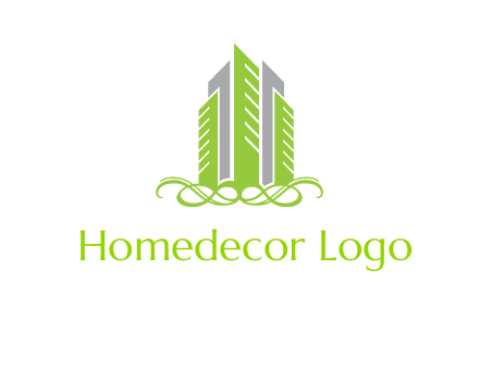skyline on ornament vector