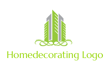 skyline on ornament vector