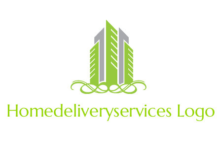 skyline on ornament vector