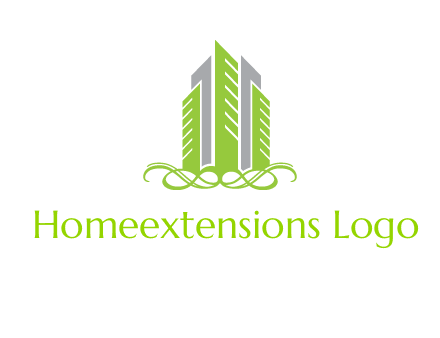 skyline on ornament vector