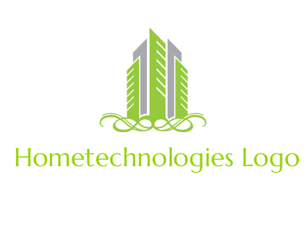 skyline on ornament vector