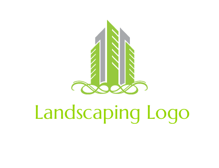 skyline on ornament vector