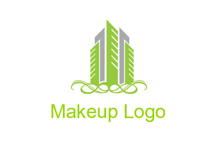 skyline on ornament vector