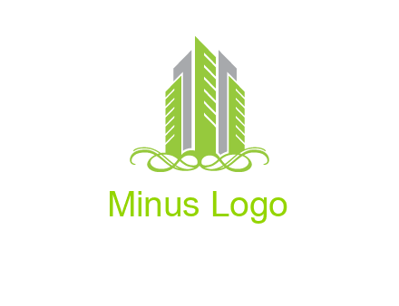 skyline on ornament vector