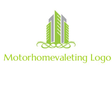 skyline on ornament vector