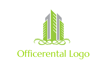 skyline on ornament vector