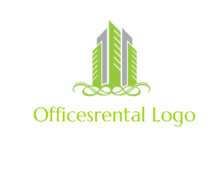 skyline on ornament vector