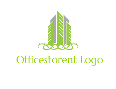 skyline on ornament vector