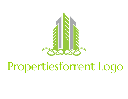 skyline on ornament vector