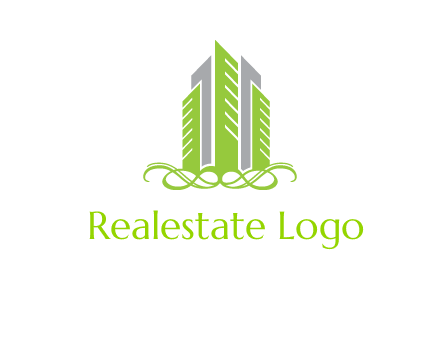 skyline on ornament vector