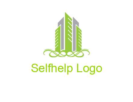 skyline on ornament vector