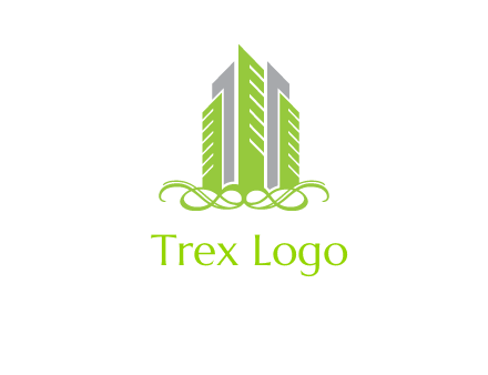 skyline on ornament vector