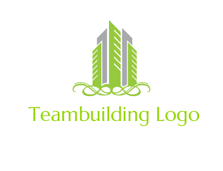 skyline on ornament vector