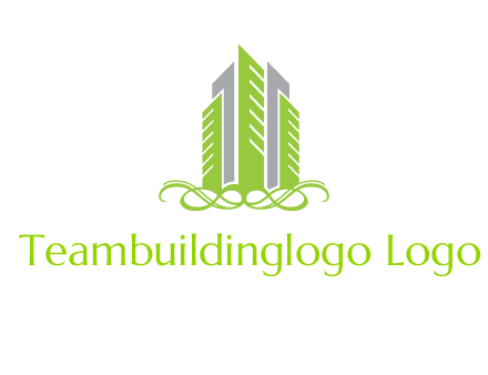 skyline on ornament vector