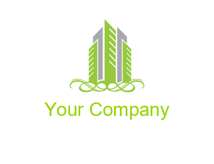 skyline on ornament vector