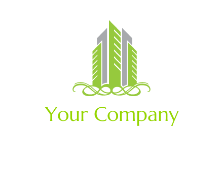 skyline on ornament vector