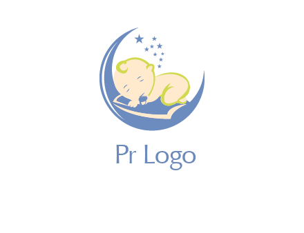 baby on moon and stars logo